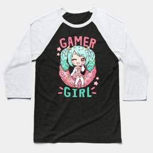 Gamer Girl Anime Cosplay Baseball T-Shirt